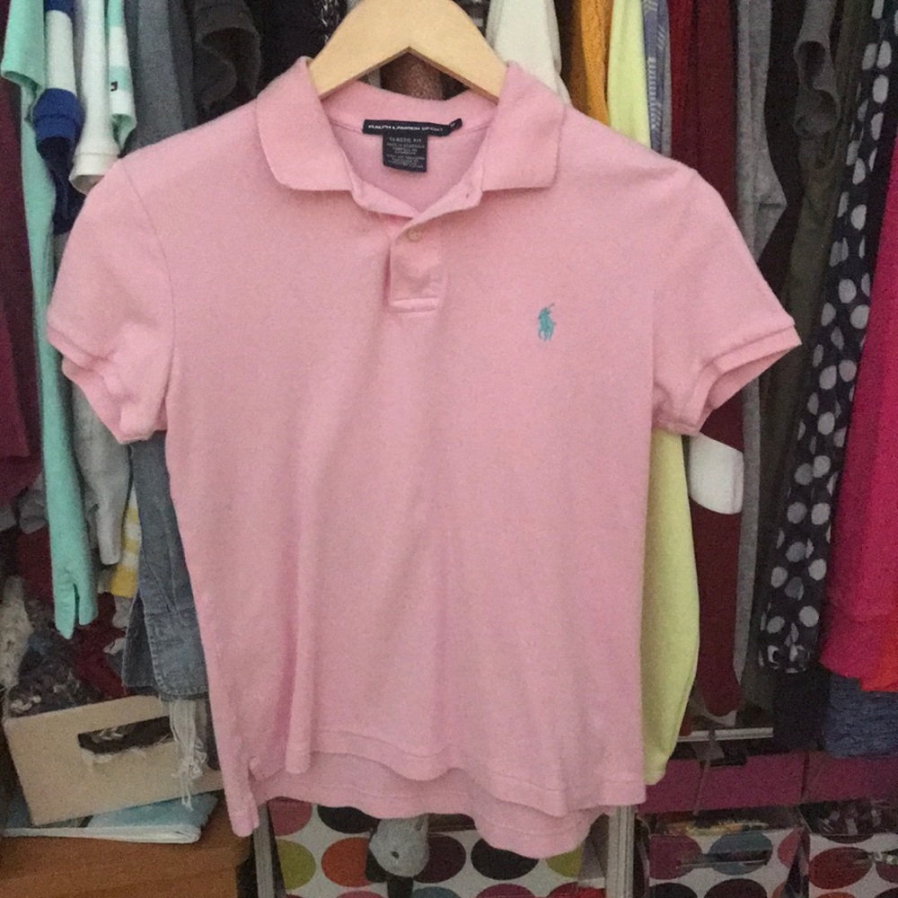 Pink polo collared shirt